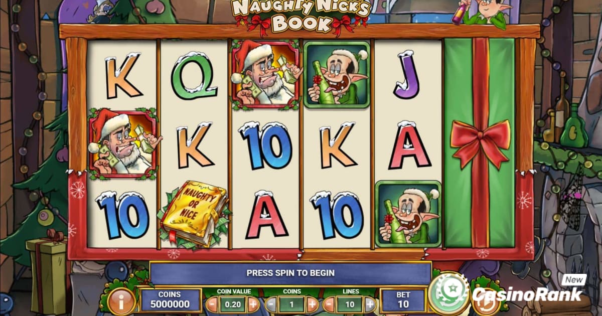 Erleben Sie Play'n Gos neueste weihnachtliche Spielautomaten: Naughty Nick's Book